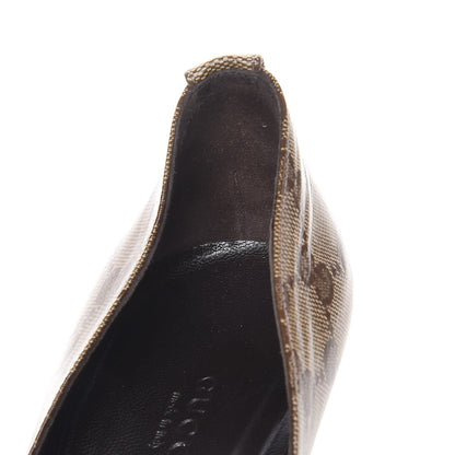 Gucci Crystal Monogram Wedges Pumps 9.5 Beige Ebony 11 of 12