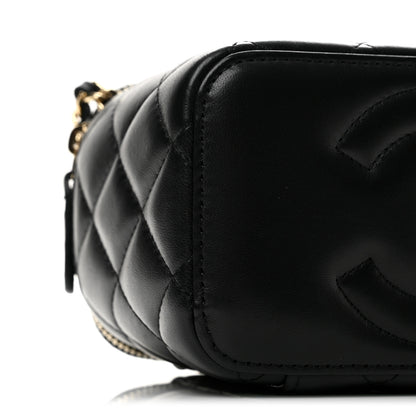 Chanel Lambskin Quilted Small Top Handle Vanity Case With Chain Black 8 of 11