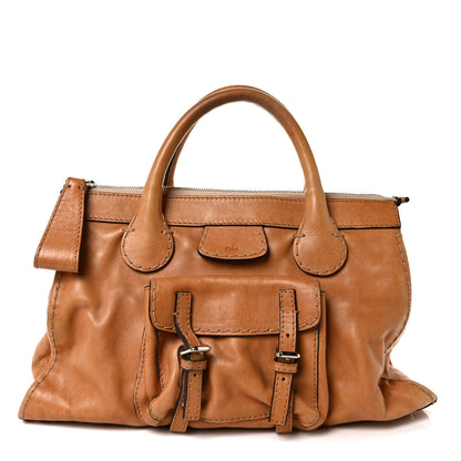Chloe Calfskin Edith Satchel Beige 1 of 17