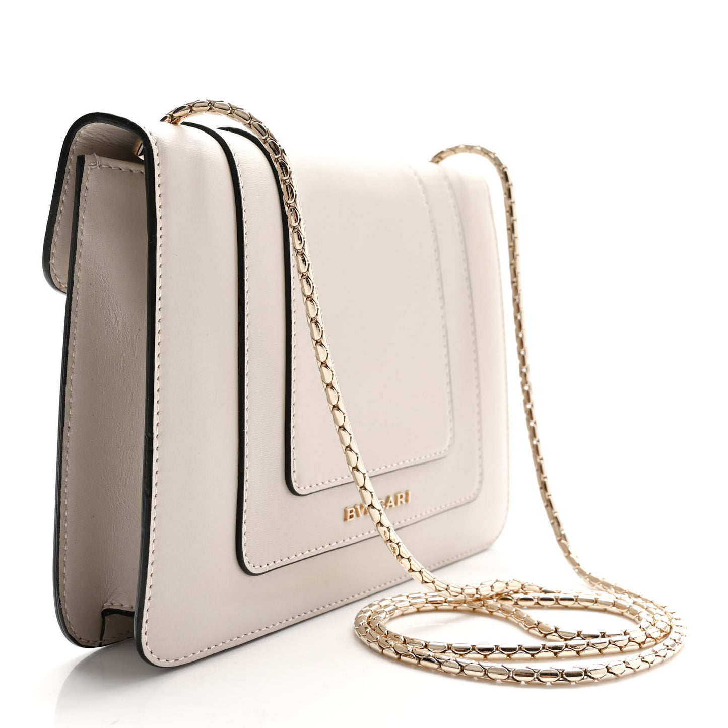 Calfskin Small Serpenti Forever Snake Strap Crossbody Bag Grey