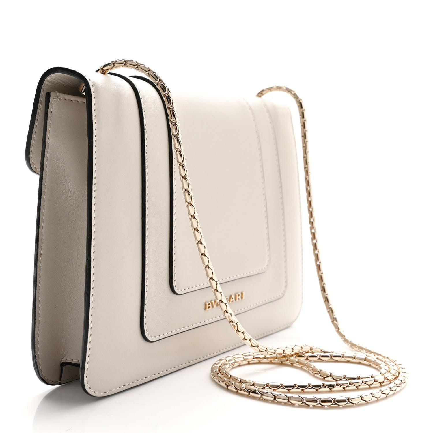 Bulgari Calfskin Small Serpenti Forever Snake Strap Crossbody Bag Grey 3 of 10