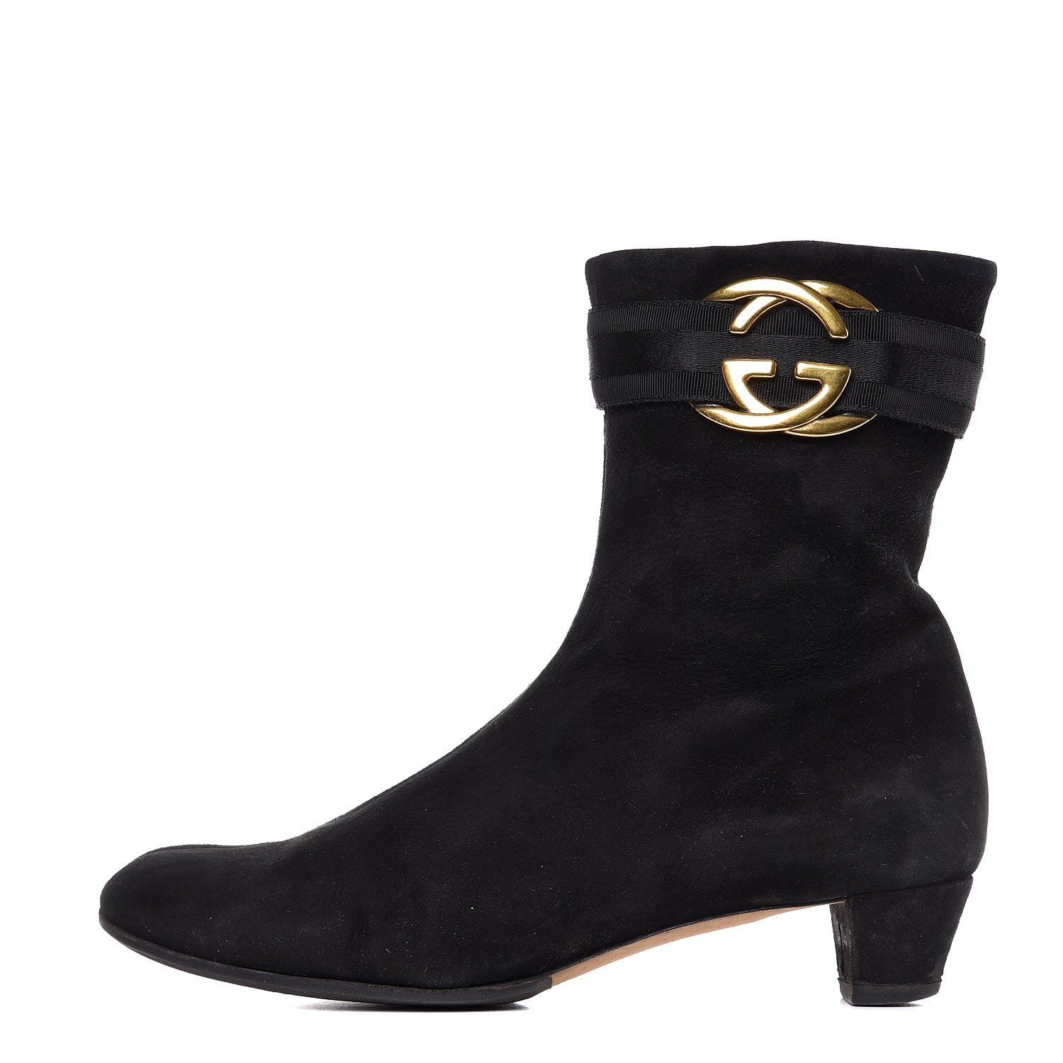 Gucci Suede Ankle Boots 37.5 Black 1 of 19