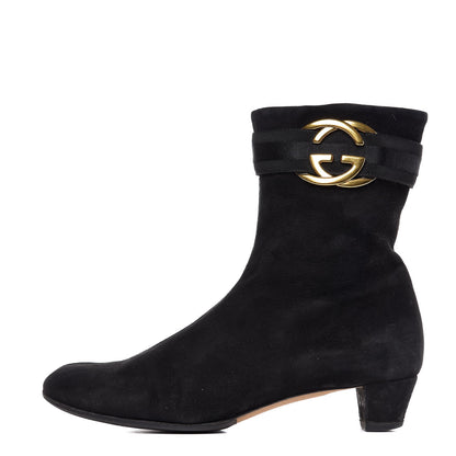 Gucci Suede Ankle Boots 37.5 Black 1 of 19
