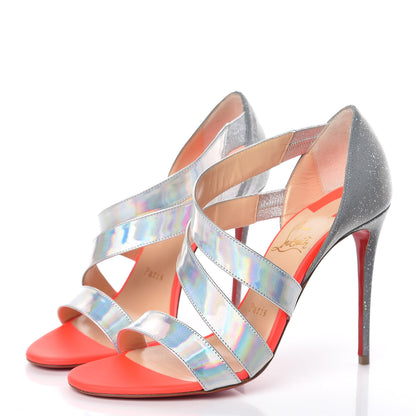 Christian Louboutin Specchio Tissu Reflex World Copine 100 Sandals 37 Multicolor 3 of 10