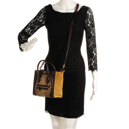 Celine Python Suede Nano Tri-Color Luggage 2 of 9