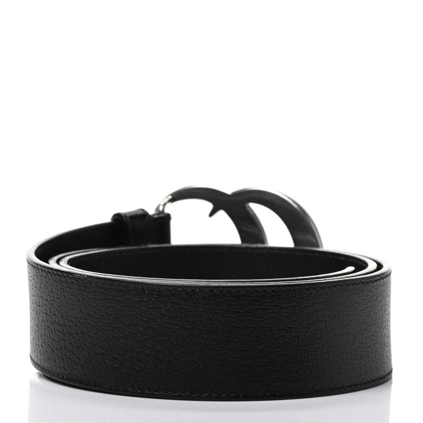 Textured Dollar Calfskin Nickel Double G 40mm Belt 90 36 Black