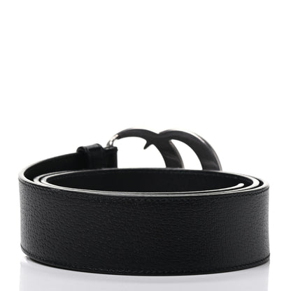 Gucci Textured Dollar Calfskin Nickel Double G 40mm Belt 90 36 Black 2 of 3