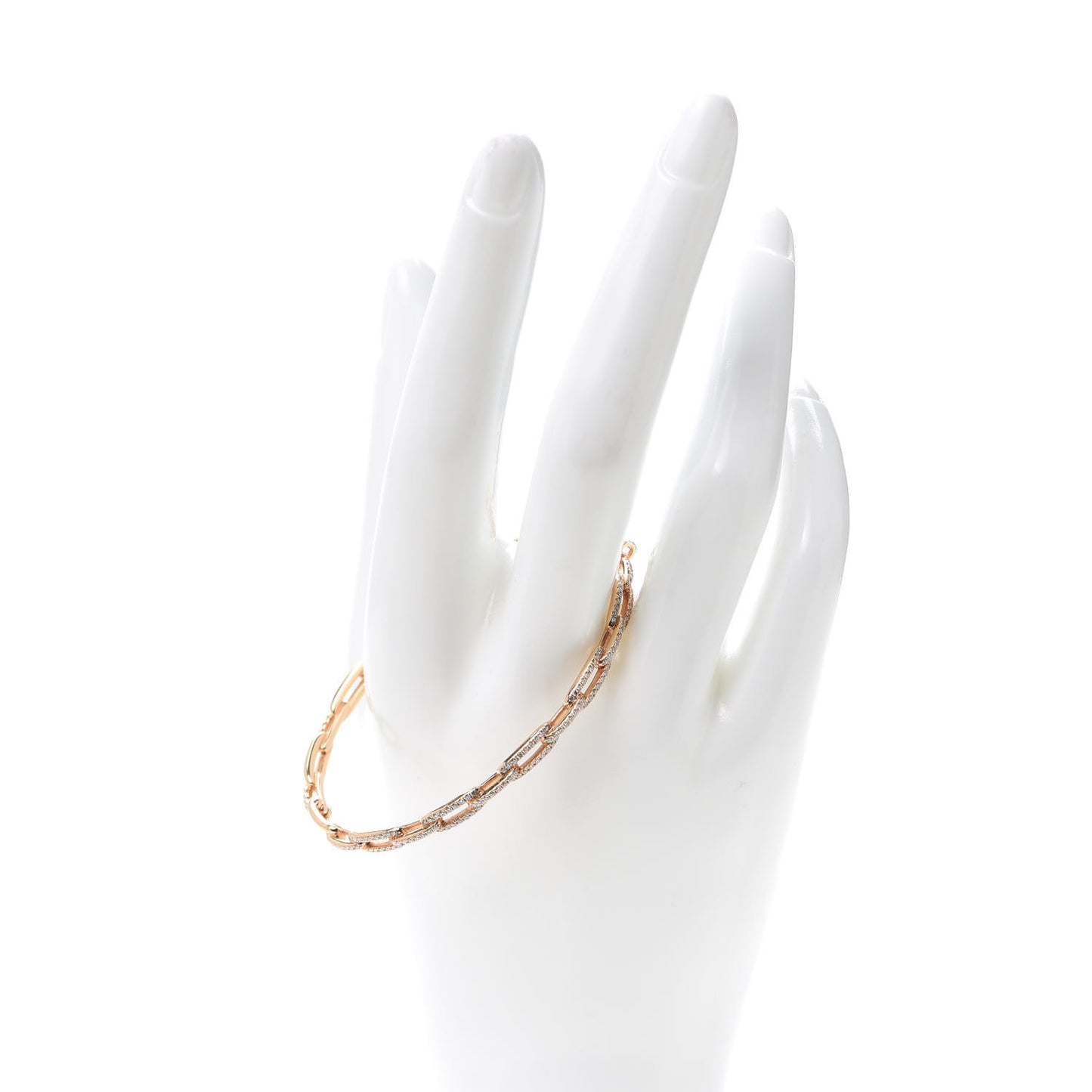 18K Yellow Gold Diamond 4mm Stax Chain Link Bracelet