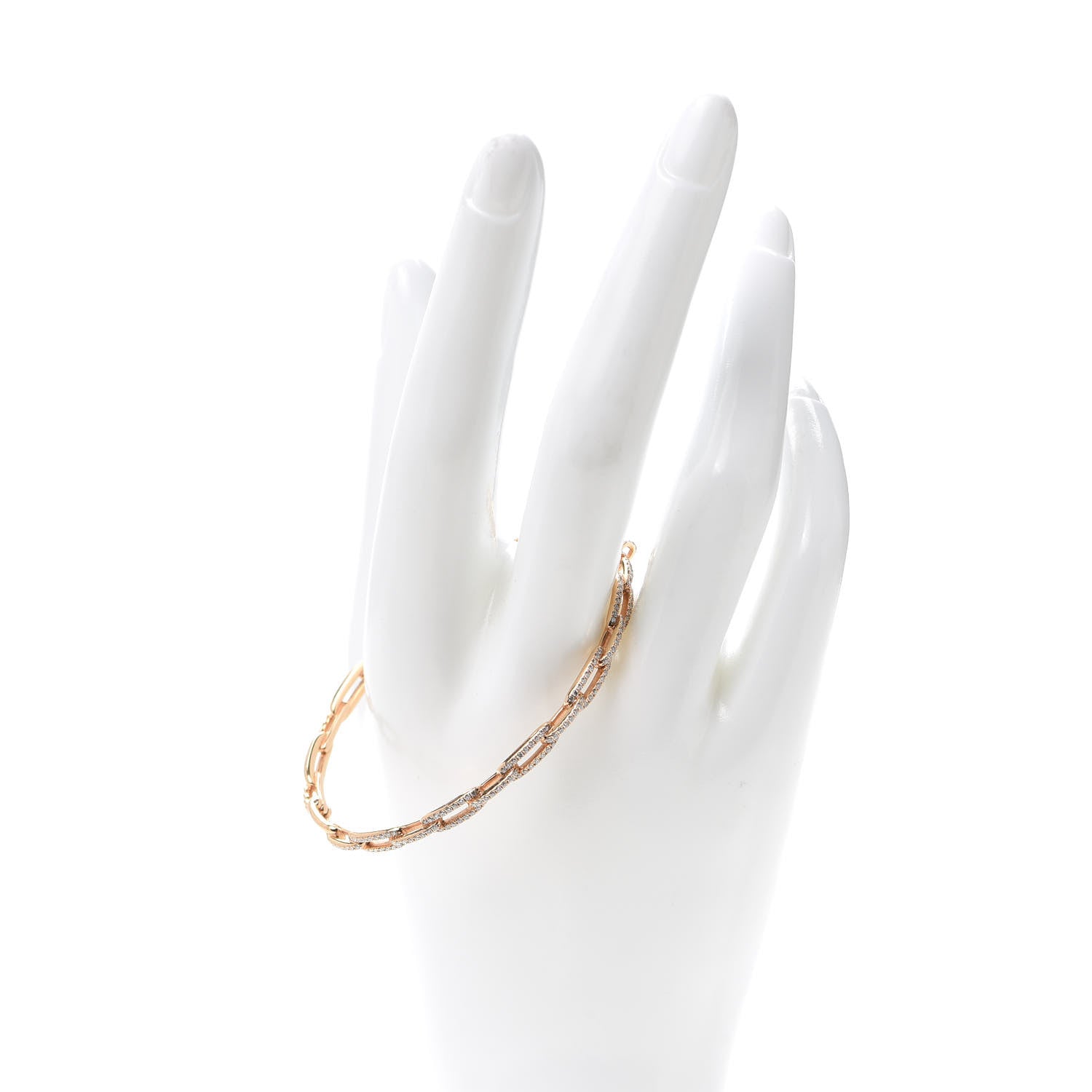 David Yurman 18K Yellow Gold Diamond 4mm Stax Chain Link Bracelet 2 of 5