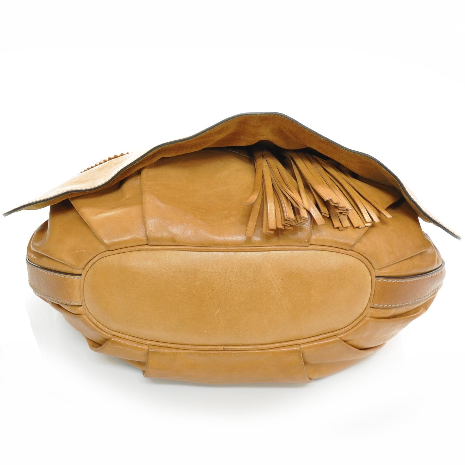 Gucci Calfskin Tattoo Heart Tribeca Messenger Bag Tan 4 of 9