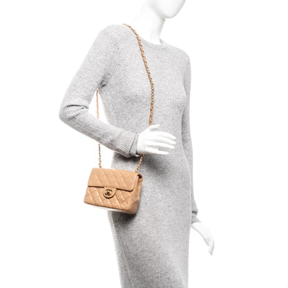 Chanel Lambskin Quilted Mini Square Flap Beige 2 of 7