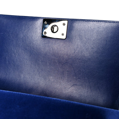 Chanel Velvet Quilted Medium Boy Flap Blue 12 of 21