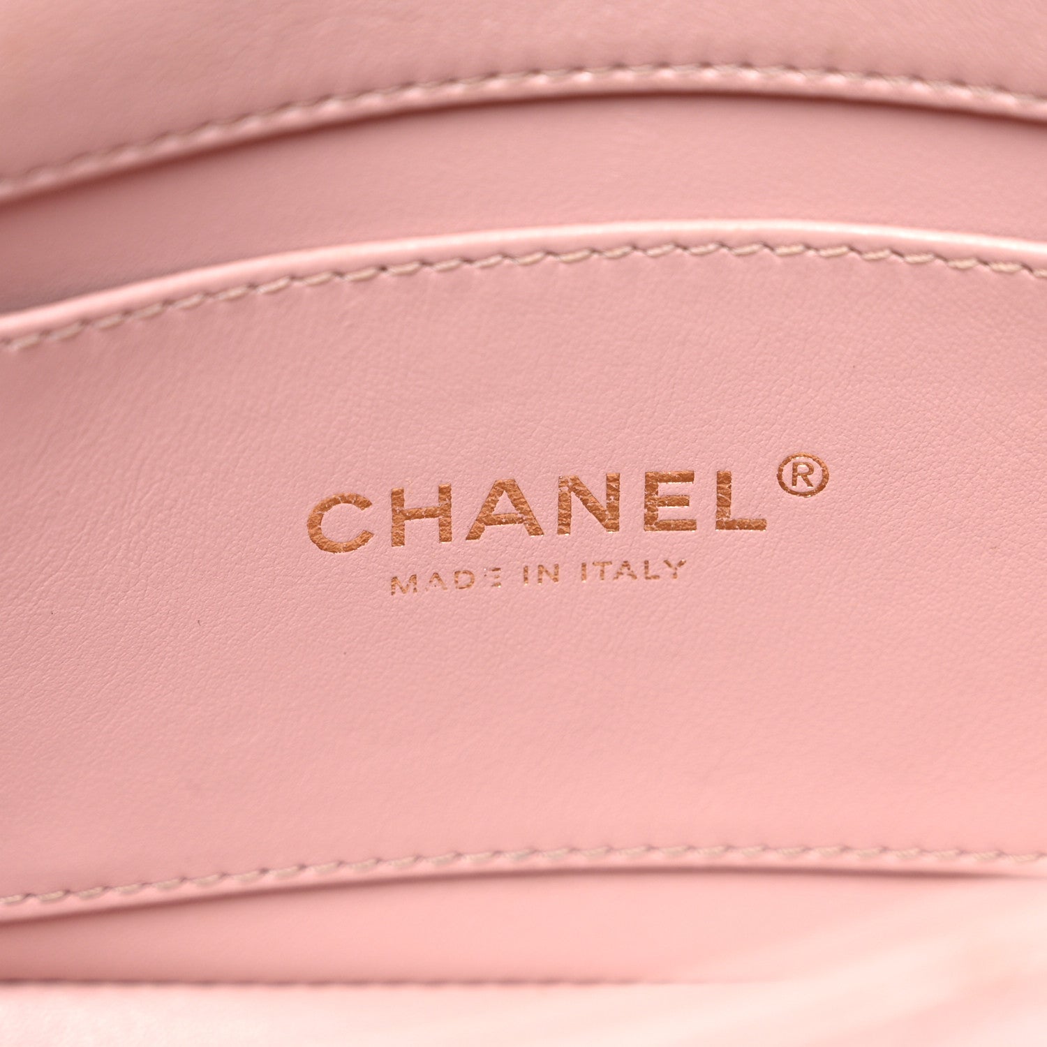 Chanel Metallic Lambskin Quilted Logo Charm Chain Flap Pink 6 of 12