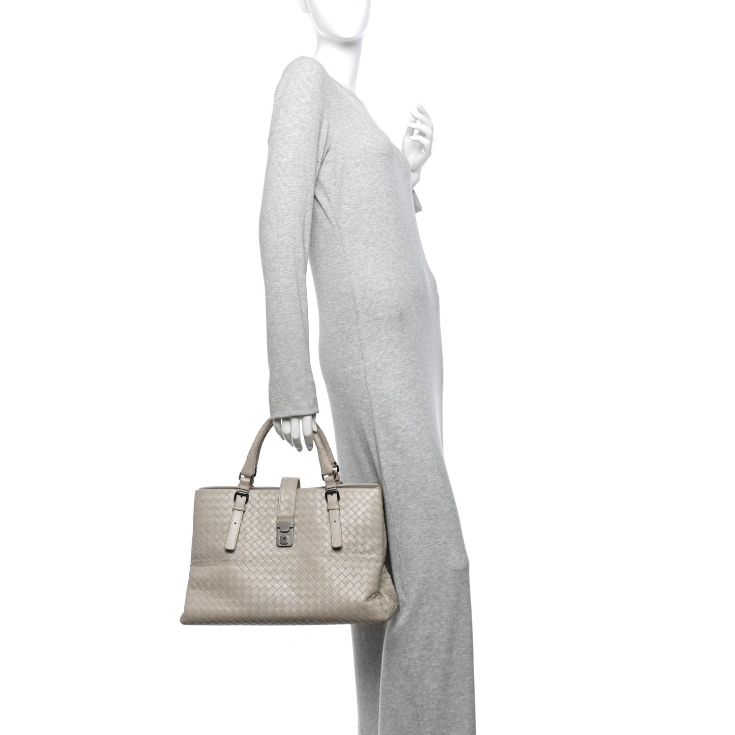 Nappa Intrecciato Large Roma Tote Fume