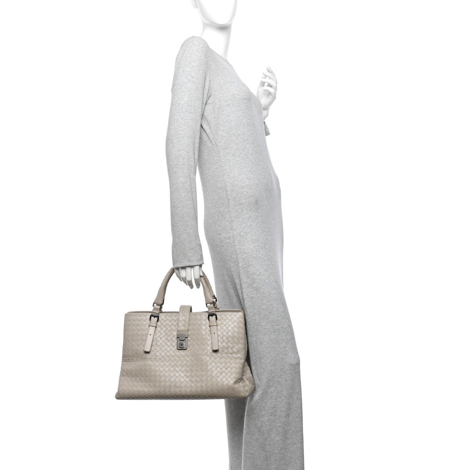 Bottega Veneta Nappa Intrecciato Large Roma Tote Fume 2 of 10