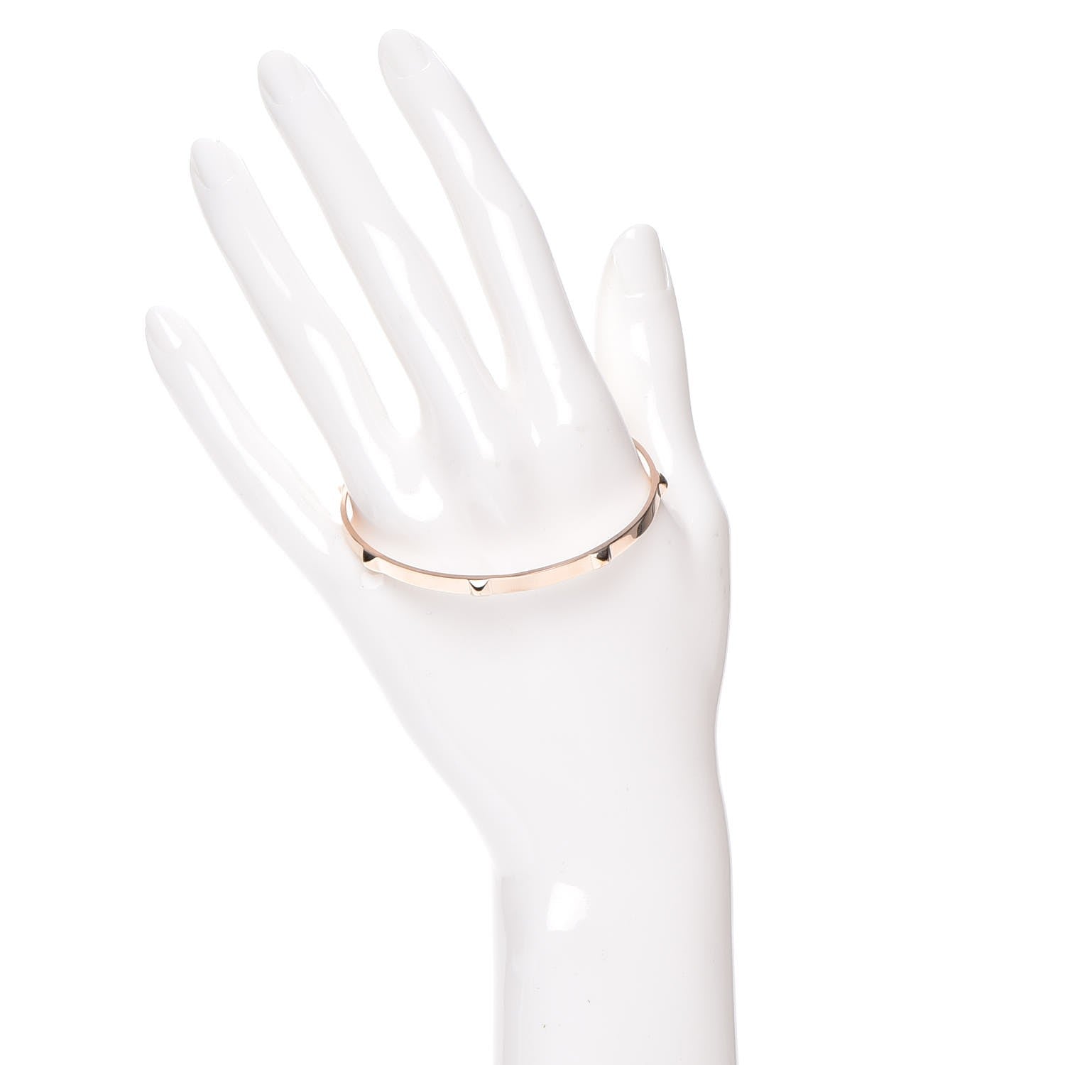 Hermes 18K Rose Gold Mini Clous Bracelet LG 2 of 6
