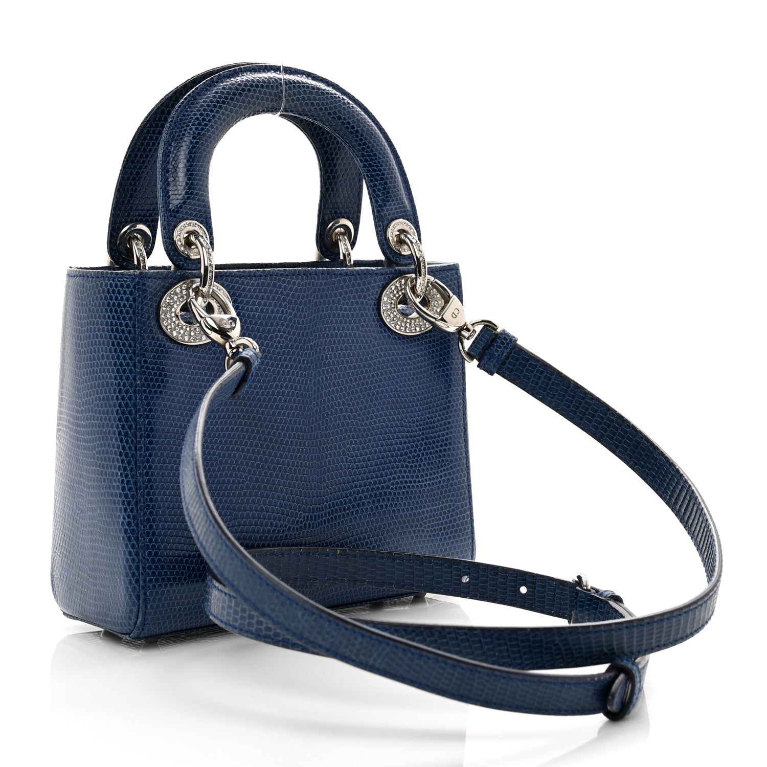 Christian Dior Lizard Swarovski Crystal Mini Lady Dior Blue 3 of 11