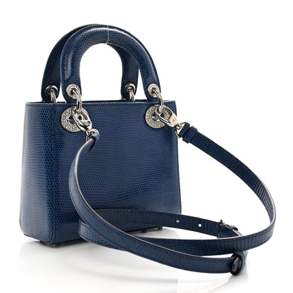 Christian Dior Lizard Swarovski Crystal Mini Lady Dior Blue 3 of 11
