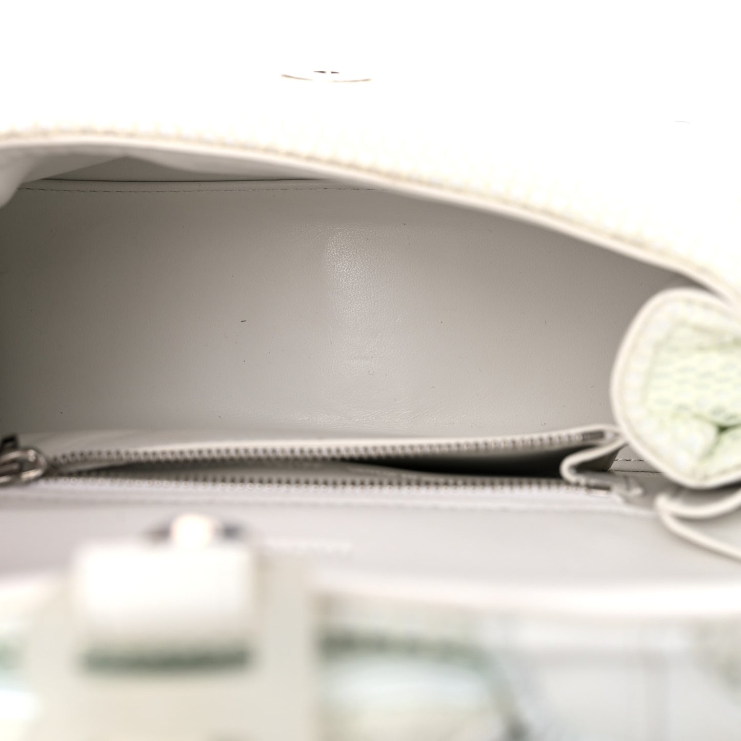 Faux Calfskin Fabric Glow In The Dark Small Sneakerhead Top Handle Bag White
