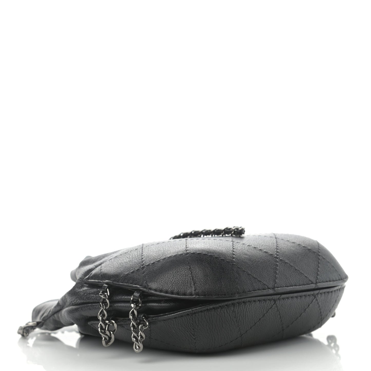 Calfskin Quilted Small Gabrielle Bucket Black