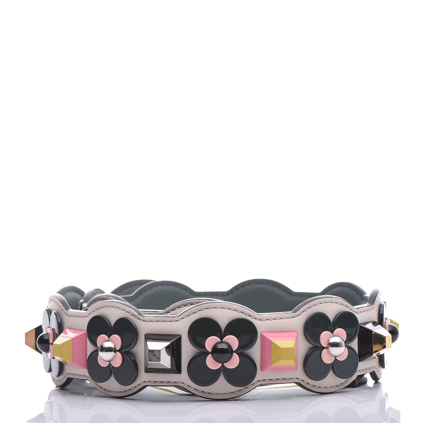 Vitello Dolce Plexiglass Flowerland Studded Strap You Camelia Multicolor