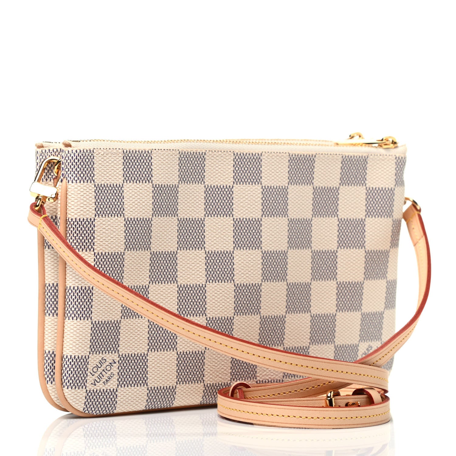 Louis Vuitton Damier Azur Double Zip Pochette 3 of 9