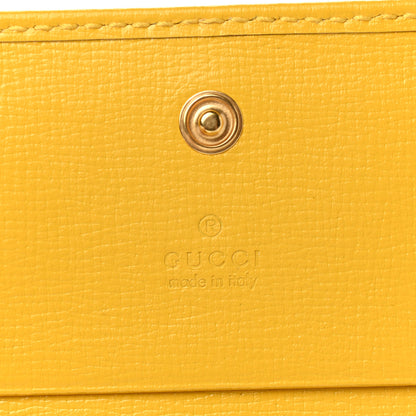 Gucci Azalea Calfskin GG Monogram Bi-Color Debossed Horsebit 1955 Card Case Wallet Dusty Azure Stone Topaz Deep Orange 6 of 8