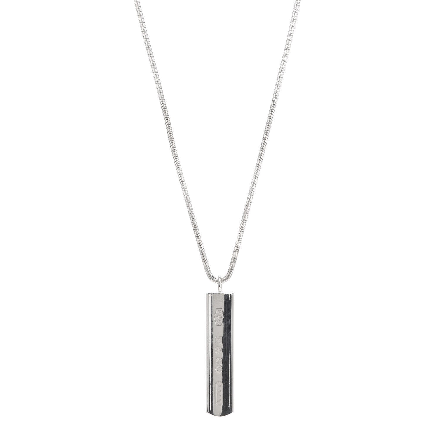 Tiffany Sterling Silver 1837 Bar Pendant Necklace 1 of 5