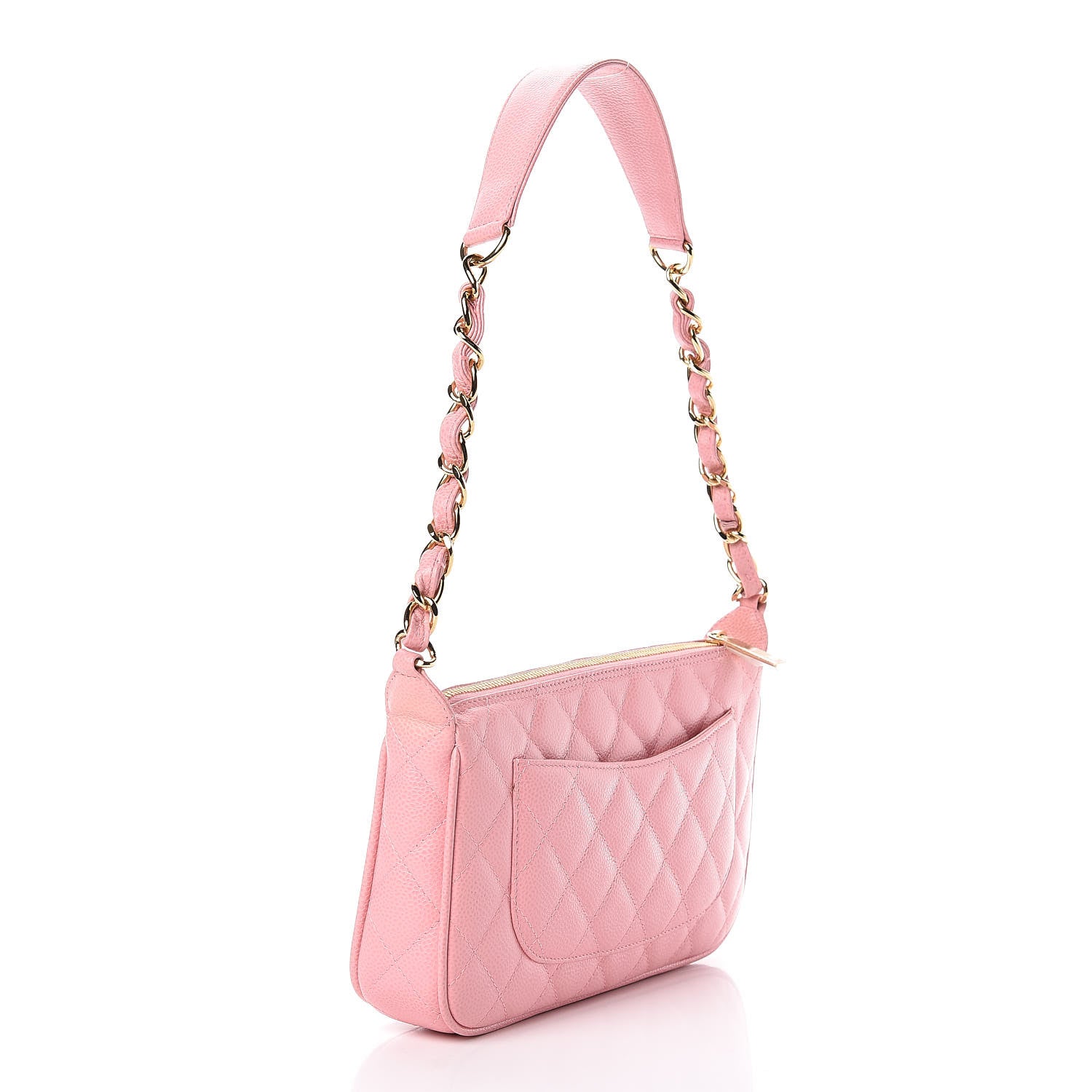 Chanel Caviar Quilted Pochette Pink 3 of 23
