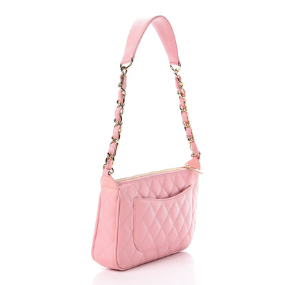 Chanel Caviar Quilted Pochette Pink 3 of 23