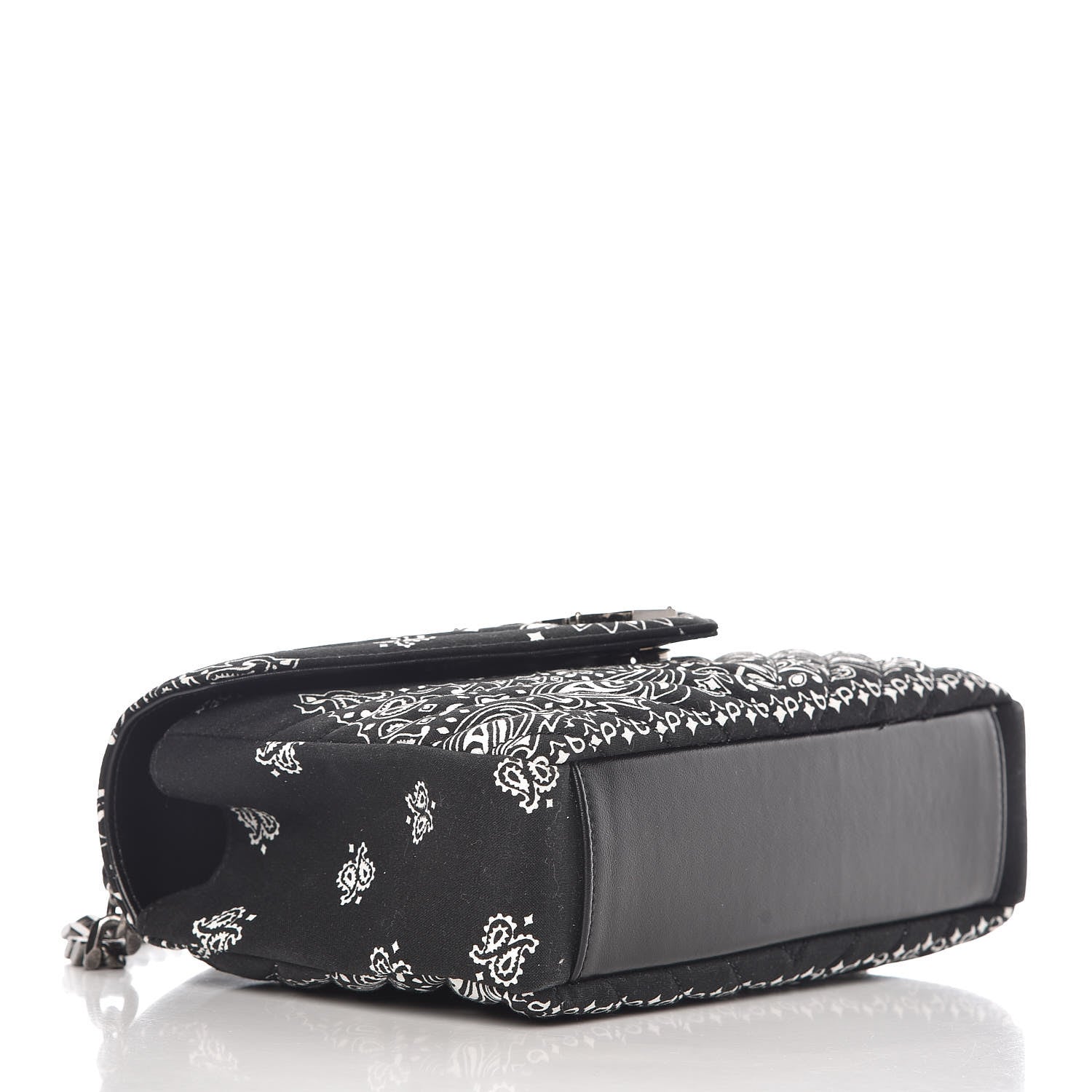 Saint Laurent Canvas Bandana Matelasse Chevron Medium College Bag Black 4 of 9