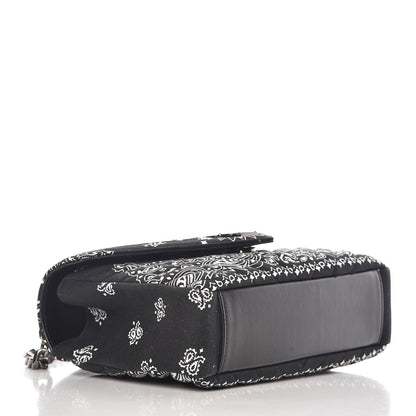 Saint Laurent Canvas Bandana Matelasse Chevron Medium College Bag Black 4 of 9