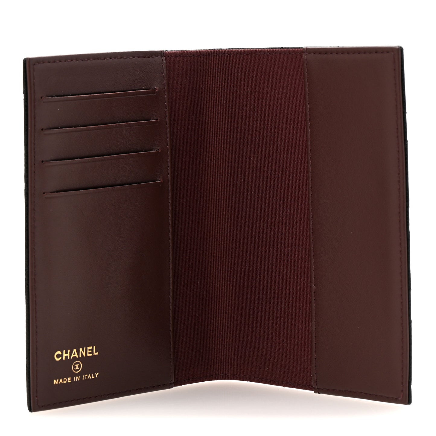 Caviar Quilted Passport Holder Black