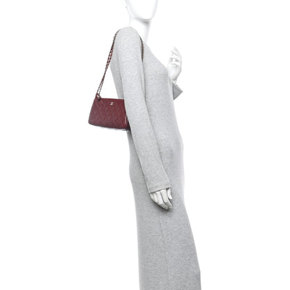 Chanel Lambskin Quilted Clutch With Chain Burgundy 2 of 11