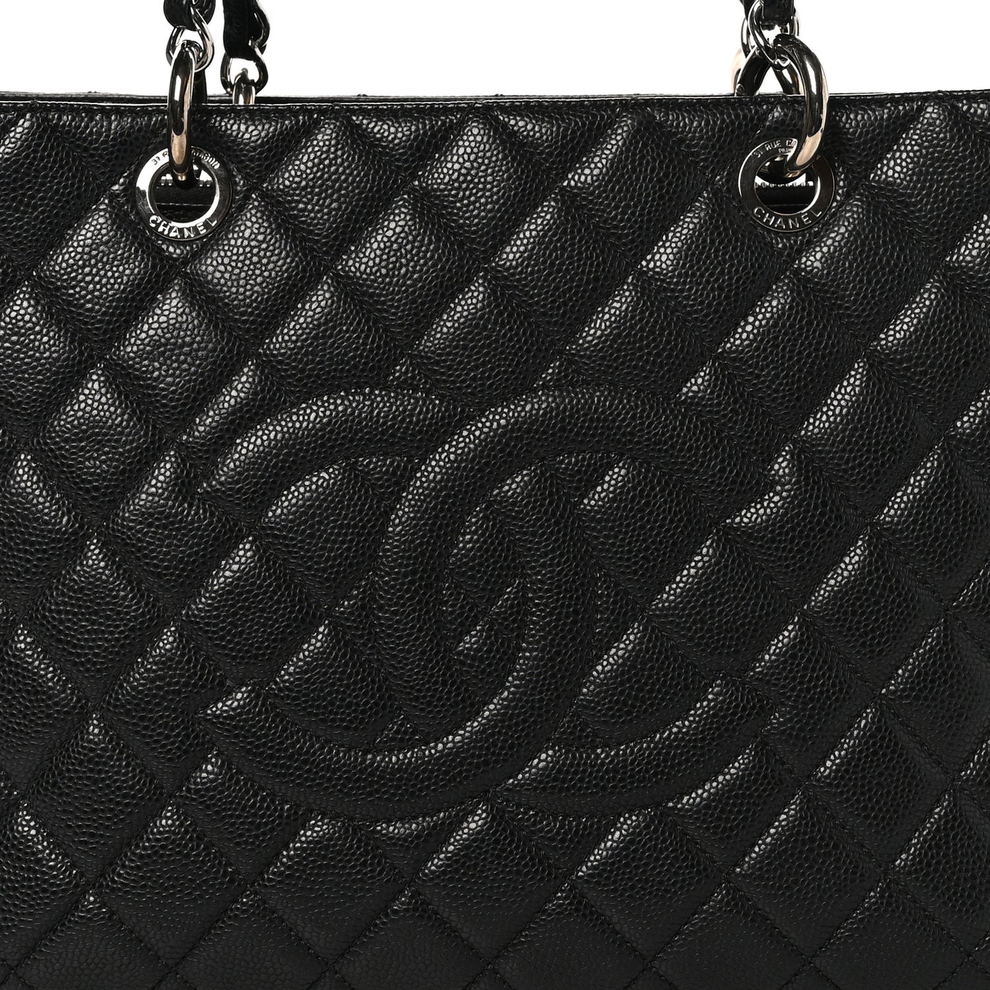 Caviar Quilted Grand Shopping Tote GST Black