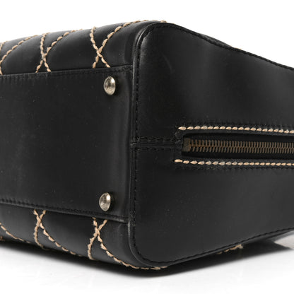 Chanel Calfskin Wild Stitch Top Handle Bag Black 10 of 10