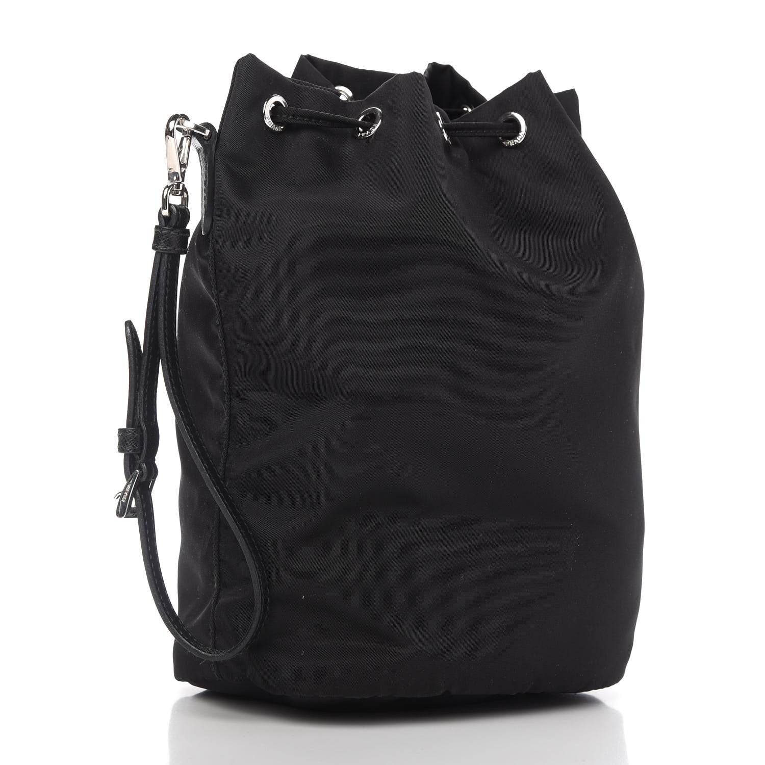 Prada Nylon Vela Drawstring Wristlet Pouch Black 3 of 10