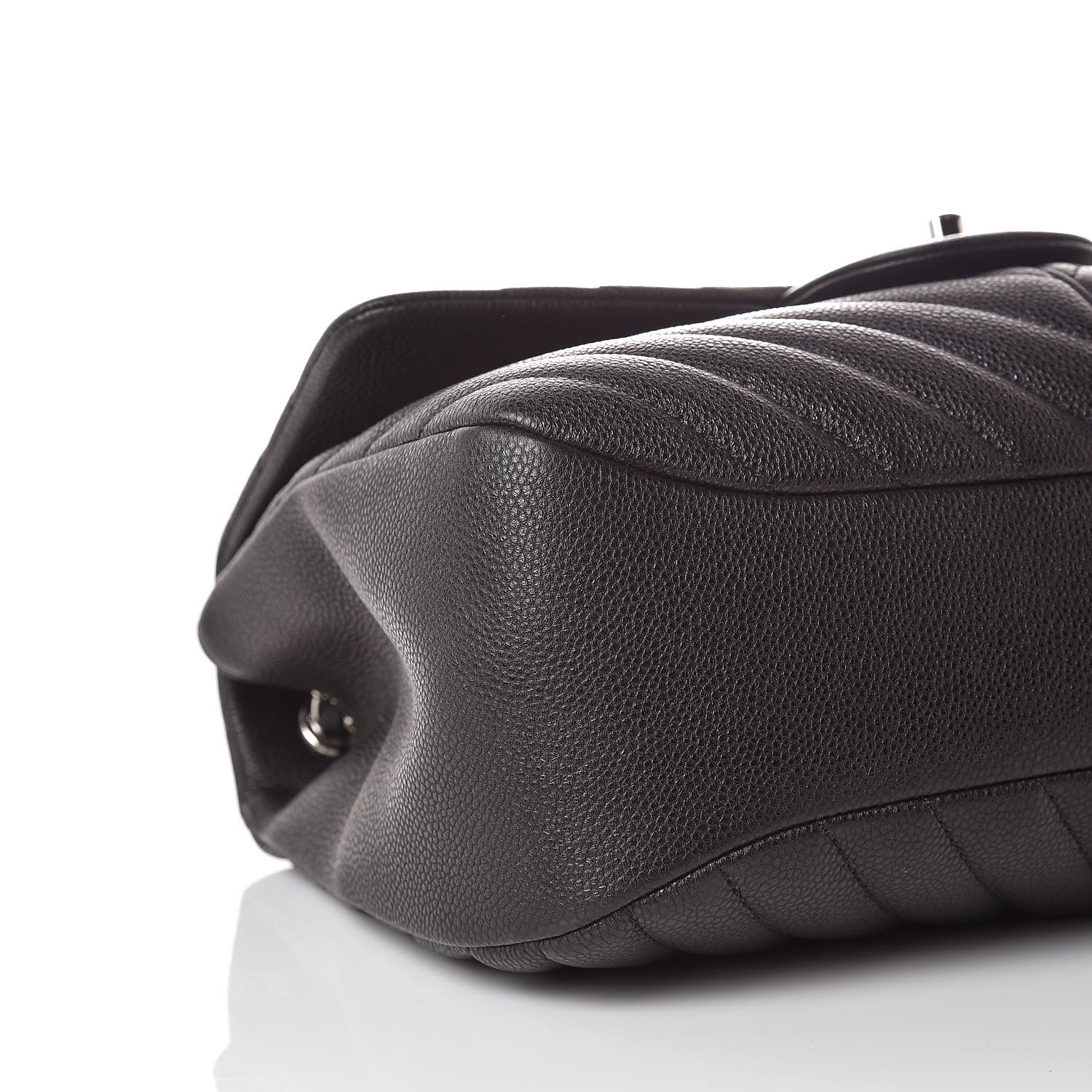 Chanel Caviar Chevron Quilted Large Puffy CC Flap Black 5 of 9