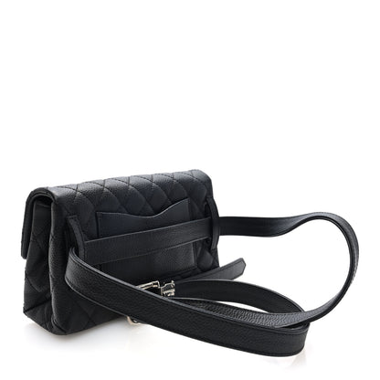 Chanel Grained Calfskin Quilted 2.55 Reissue Flap Belt Bag Clutch  Black 3 of 10