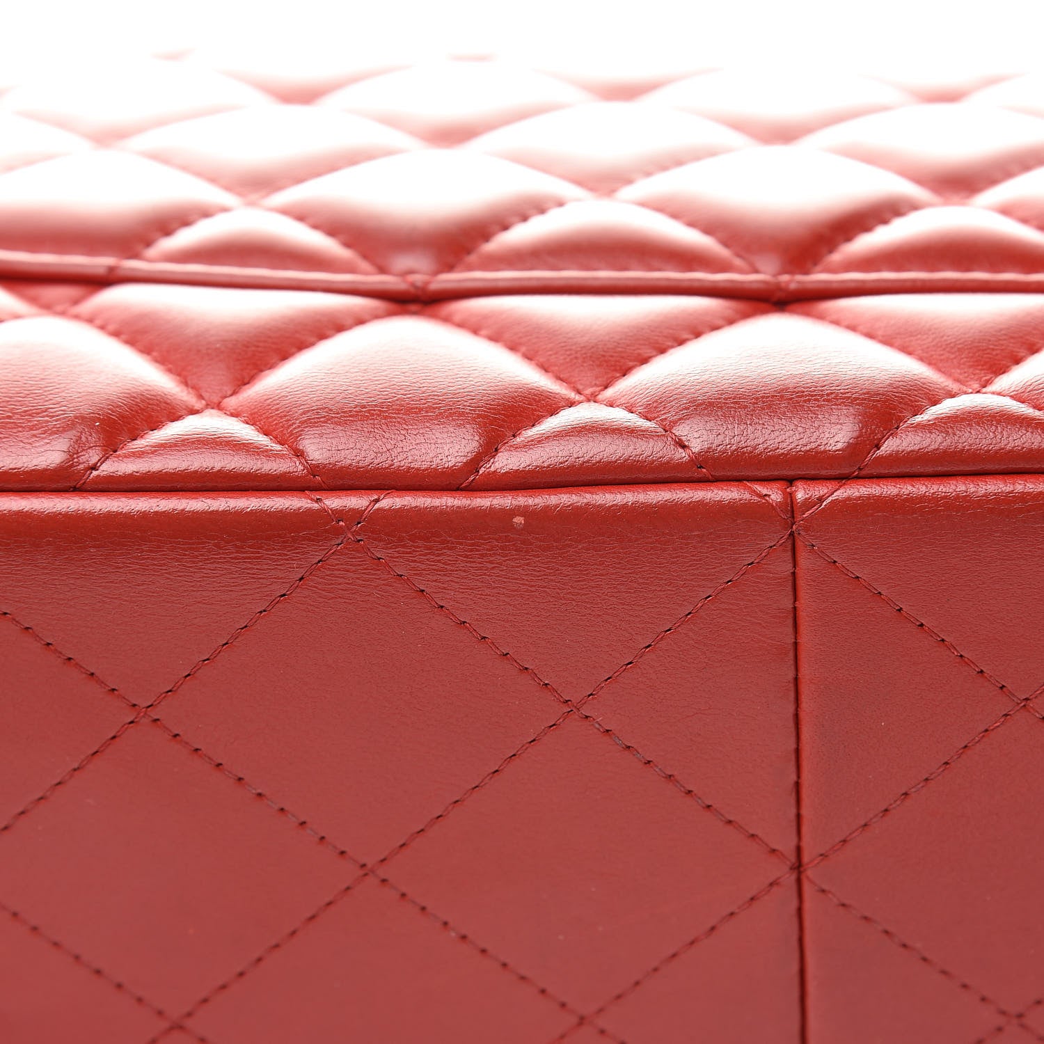 Chanel Lambskin Quilted Jumbo Double Flap Red 15 of 17