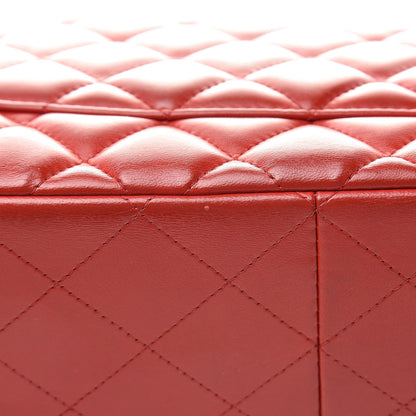 Chanel Lambskin Quilted Jumbo Double Flap Red 15 of 17