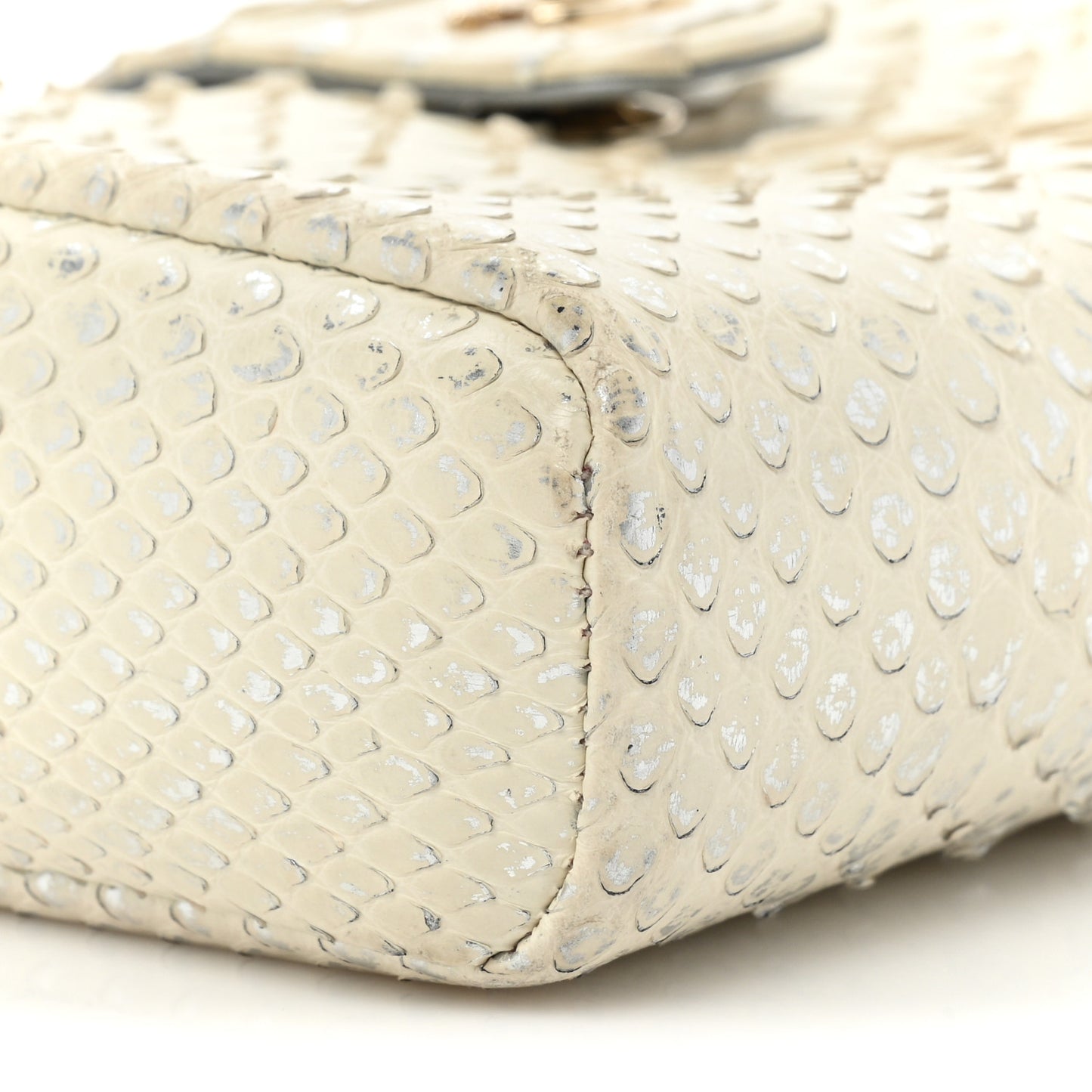 Snakeskin Phone Holder Pouch Clutch White