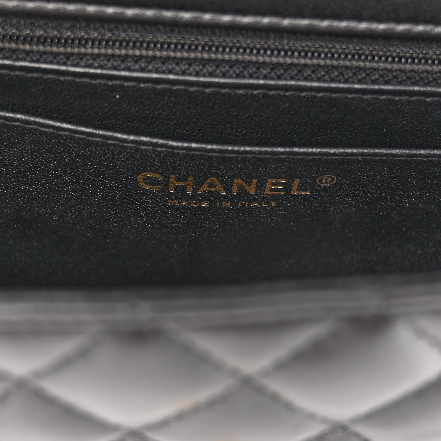 Lambskin Quilted Mini Rectangular Flap Black