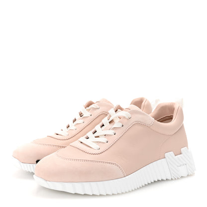 Hermes Sport Goatskin Suede Goatskin Womens Bouncing Sneakers 39.5 Rose Palomino 4 of 8