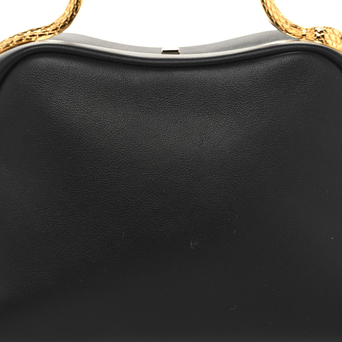 Soft Calfskin Serpentine Top Handle Bag Black