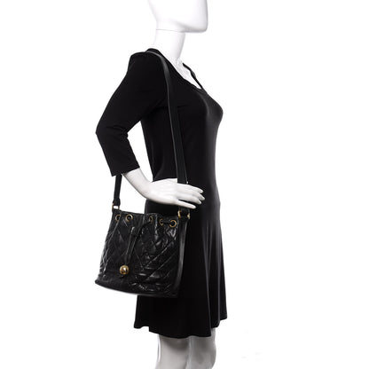Chanel Caviar Quilted Drawstring Shoulder Bag Black 2 of 16