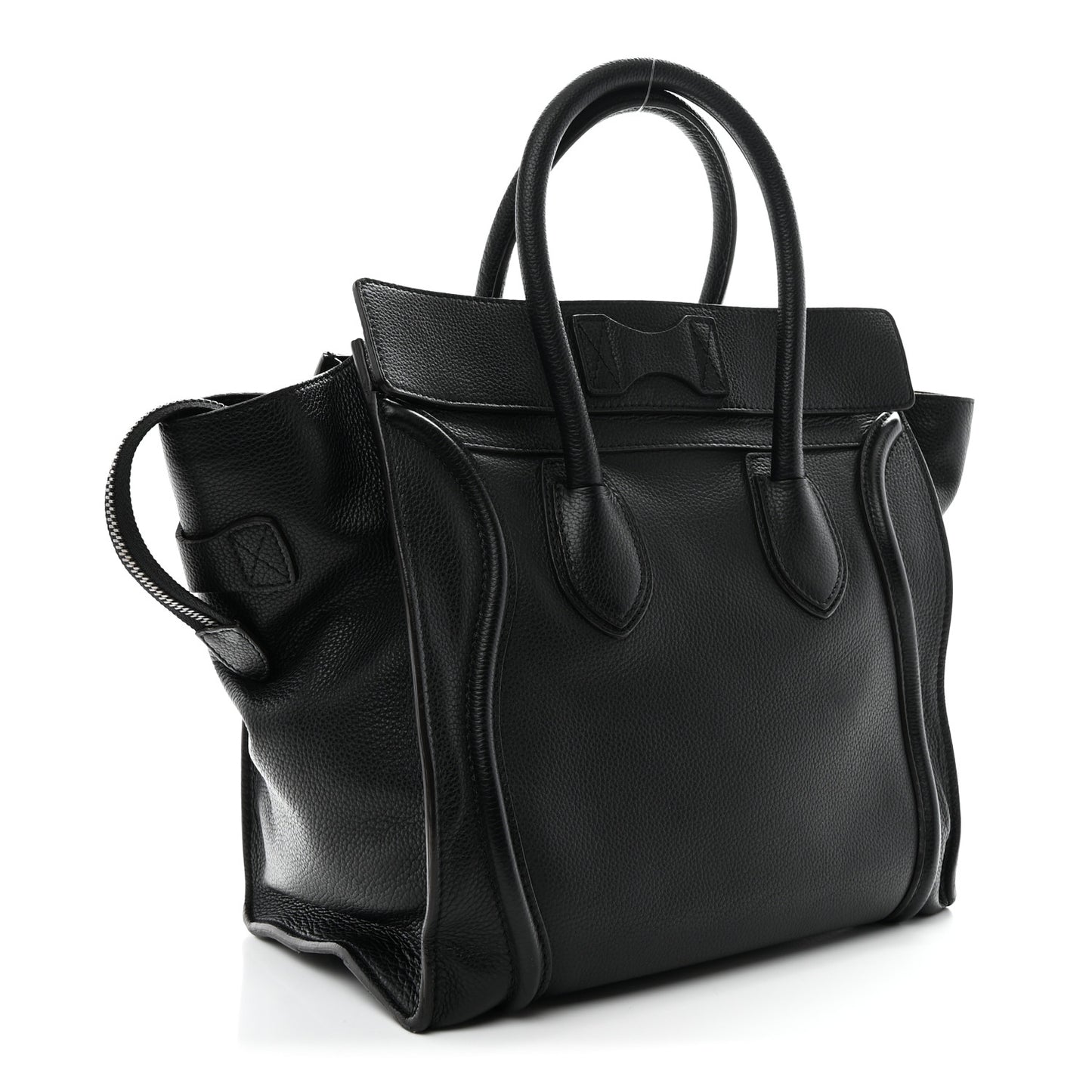 Drummed Calfskin Mini Luggage Black