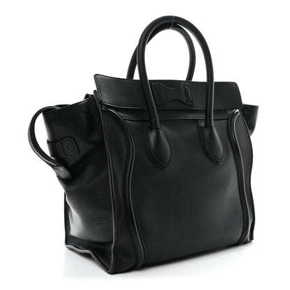 Celine Drummed Calfskin Mini Luggage Black 3 of 12