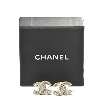 Chanel Crystal CC Earrings Light Gold 5 of 5