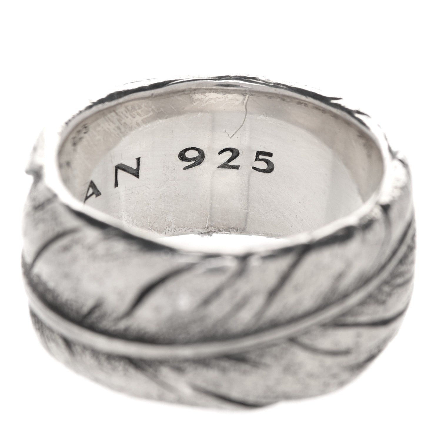 David Yurman Sterling Silver Feather Ring 57 8 5 of 5